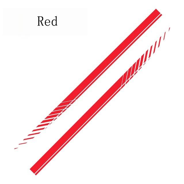 Car Hood Body Side Stripe Decal, Auto Racing Door Skirt Pinstripe Stickers, Modified Vinyl Decoration for Sports Cars Black