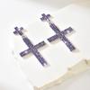 Cross Rhinestone Earrings Long Full Diamond High-End Fashion Earrings Women'S Earrings
