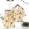 Summer Cotton Pajama Set Thin Air Conditioning Wear for Kids Baby Home Loungewear