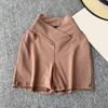 Women Shorts V-Shaped High Waist Design Pure Color Yoga Shorts Elastic Waistband Butt-Covering Summer Short