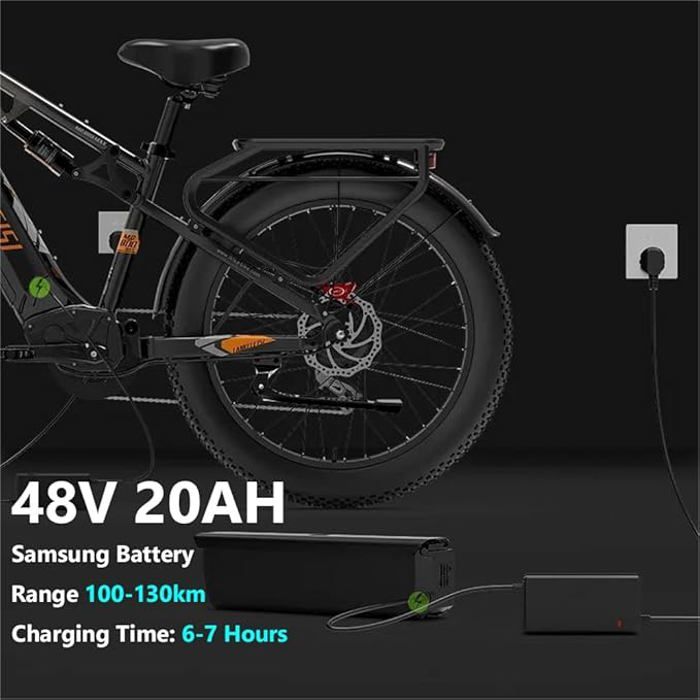 Elektrofahrrad - LANKELEISI - MG800 - 1000W - 48V 20Ah Akku - Hydraulische Bremsen