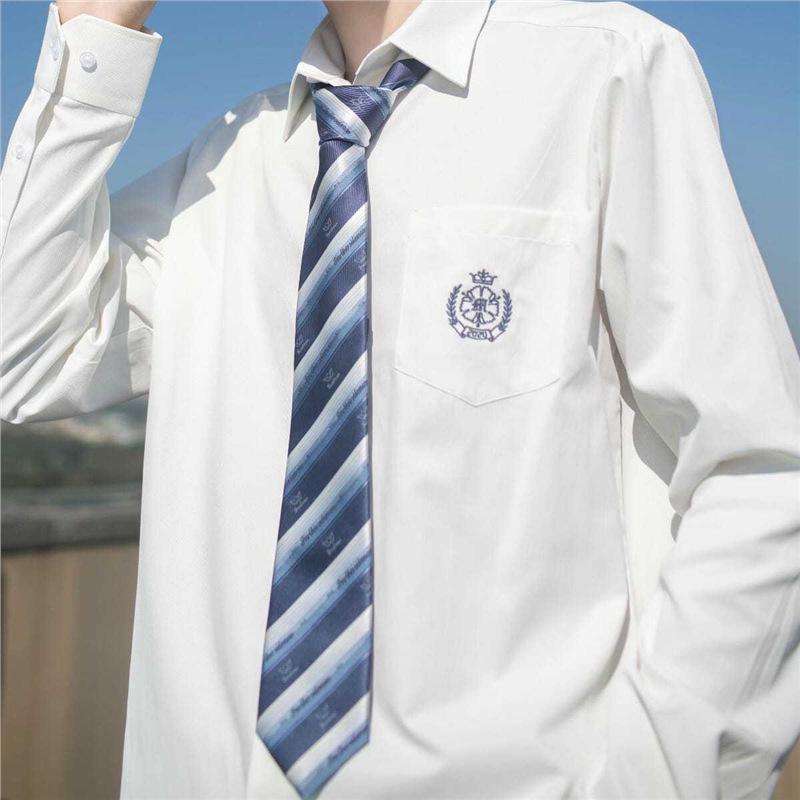 

Saint Zhihua Embroidered Student Uniform Shirt - Short/Long Sleeve, Square Collar M