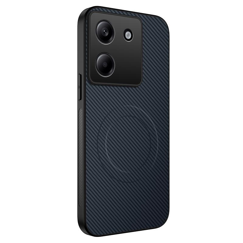 Luxury Black Carbon Fiber Wireless Charge Case For Xiaomi POCO M7 Pro Poco X7 Pro X6 Soft Magnetic Phone Cover POCO X6 Pro Cases