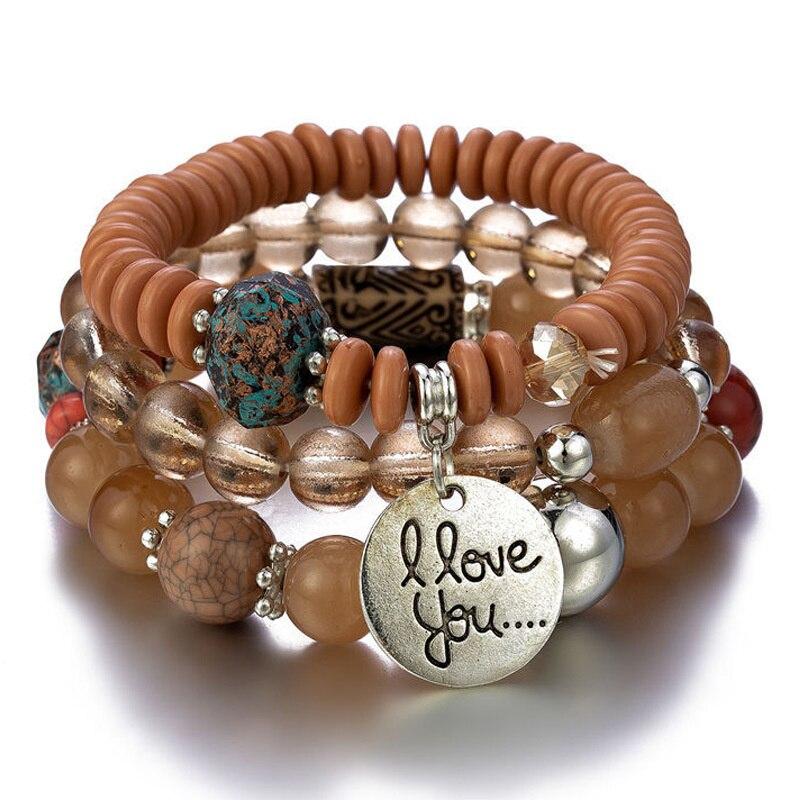 2023 New Bohemia Beaded Bracelets Set For Women Fashion Tassel Elastic Chain Bangles Ladies Trendy Party Jewelry Premium Gifts