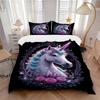3pcs Unicorn Fantasy Artwork Duvet Cover Set -Includes 1 Duvet Cover and 2 Pillowcases, No Quilt Core, All-Season Home Decor  Yy251111163