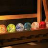 Detachable 7 Colorful Glass Ball LED Wood Stand Crystal Ball Night Lamp  Desk