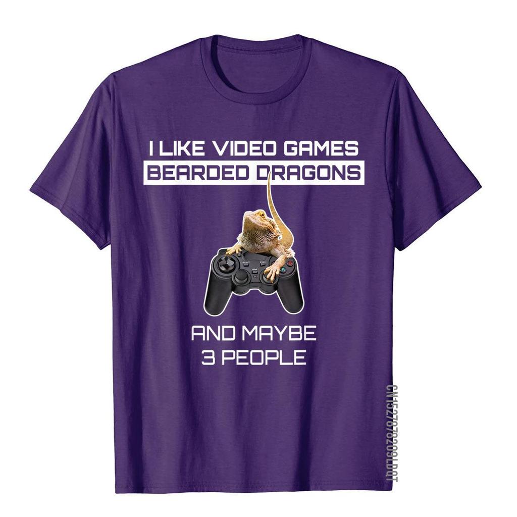 I Like Video Games Bearded Dragons And Maybe 3 People Funny TShirt Cosie T Shirt For Unisex Cotton Tops  Tees Street Hot Sale