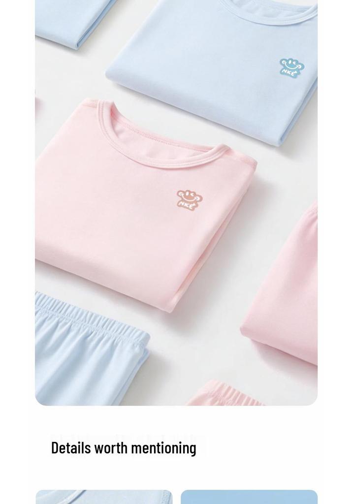 2022 Children's Eucalyptus Home Wear Set: Boys' & Girls' Short Sleeve Base Layer Pajamas
