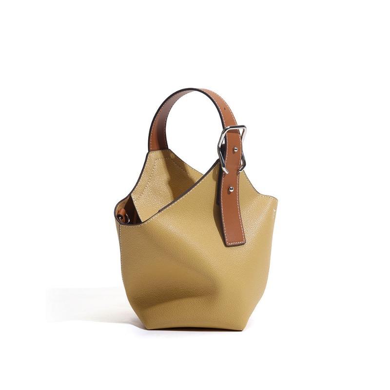 

OEM first layer cowhide handbag commuter bucket bag handbag ODM Korean women s bag plus Length 15cmx Width 15x Height 22x Lift 10cm