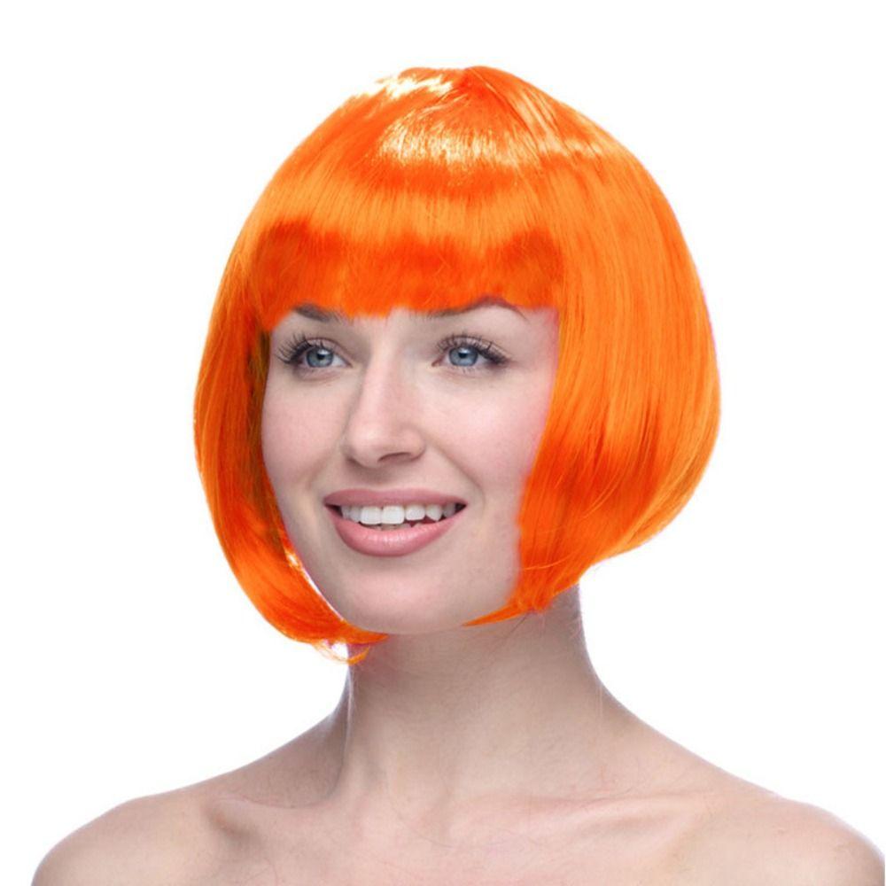 Funny Women Bobo Wig Pink Short Straight Hair Cosplay Party Bob Hair  Makeup Party