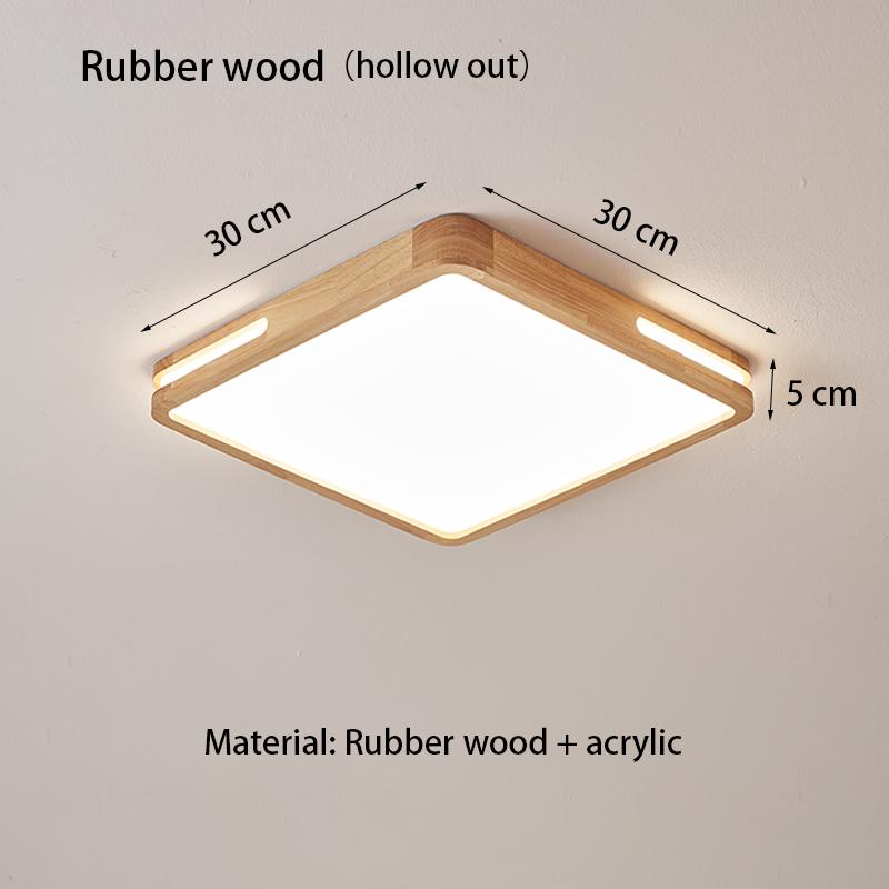 Nordic Simple Solid Wood Ceiling Lamp Modern Fashion Aisle Lamp Circular Three Color LED Lamp Ultra Thin Study Bedroom Lamp
