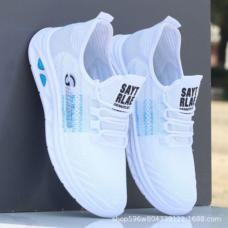 One-pedal lazy shoes men's spring and summer breathable mesh sneakers lightweight soft-soled running shoes deodorant non-slip shoes