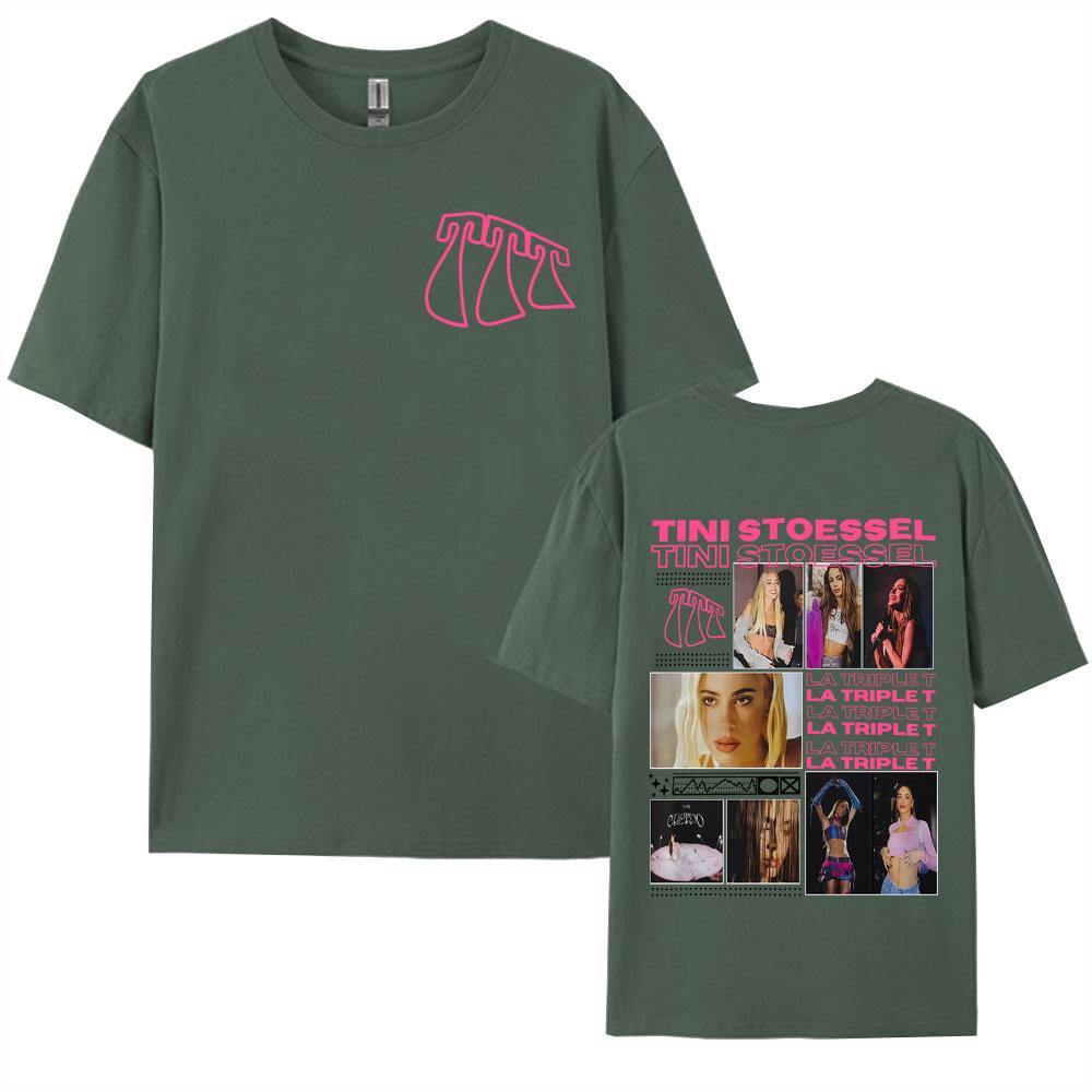 Singer TINI STOESSEL La Triple T Album Tour Tee Shirt Fashion Aesthetic High Street T Shirt Unisex Women Casual 100 Cotton Tshirt