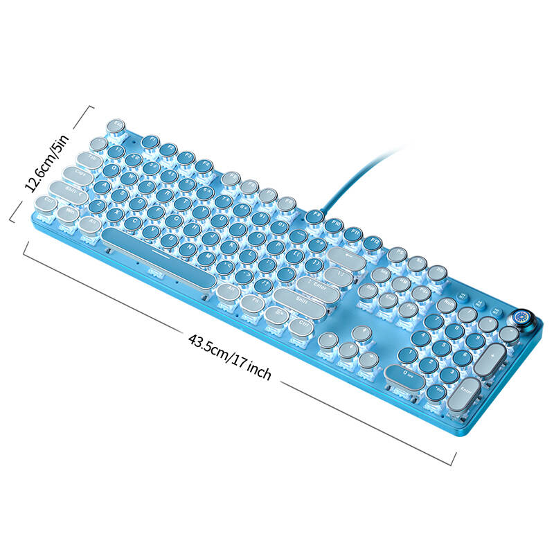 104-Key Full-Size Mechanical Keyboard with Blue Switches Ergonomic Design, Anti-Ghosting for PC Esports & Office Use