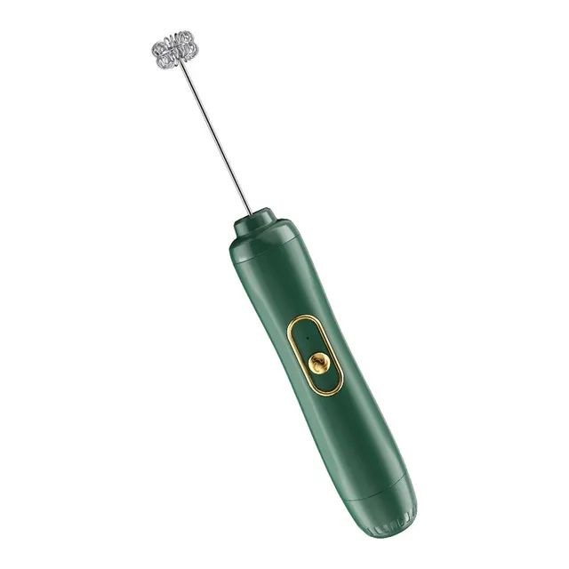 

1 шт. Ручной электрический вспениватель молока, взбиватель яиц, кухонный вспениватель напитков, миксер для приготовления кофейных сливок, венчик для взбивания пены, инструменты для перемешивания зелёный