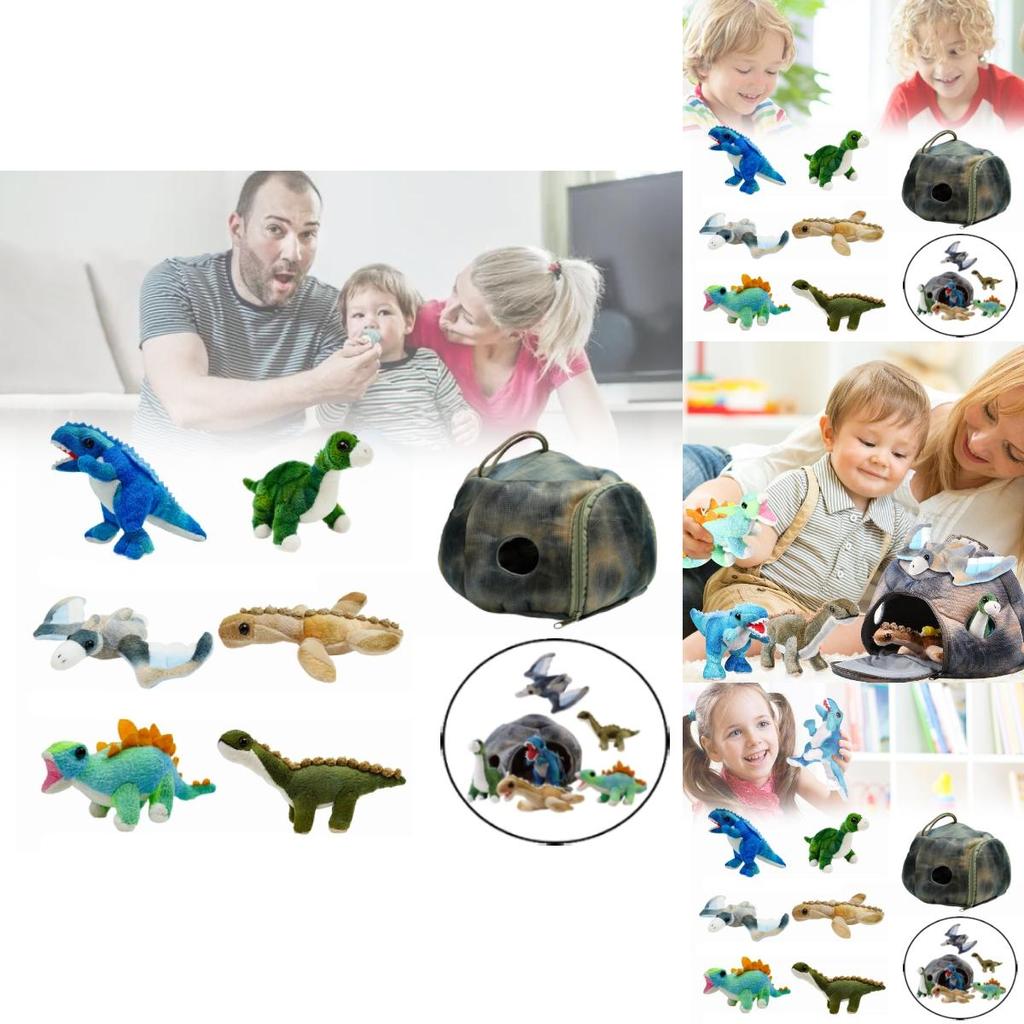 Adorable Plush Dinosaur Toys Set Featuring Realistic Pterodactyl T-rex And Long Neck Dinosaurs For Home Decoration