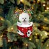 Festival Dog Hanging Charm Acrylic Dog Pendant Christmas Decoration Hanging Dog Ornament for Tree Adornment