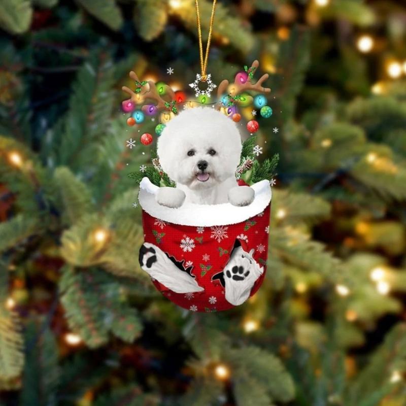 Festival Dog Hanging Charm Acrylic Dog Pendant Christmas Decoration Hanging Dog Ornament for Tree Adornment