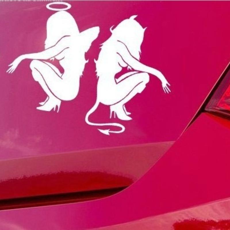 Car Sticker Angels and Demons Car Stickers Creative Sunscreen Decals Waterproof Scratch Proof Vehicle Car Sticker