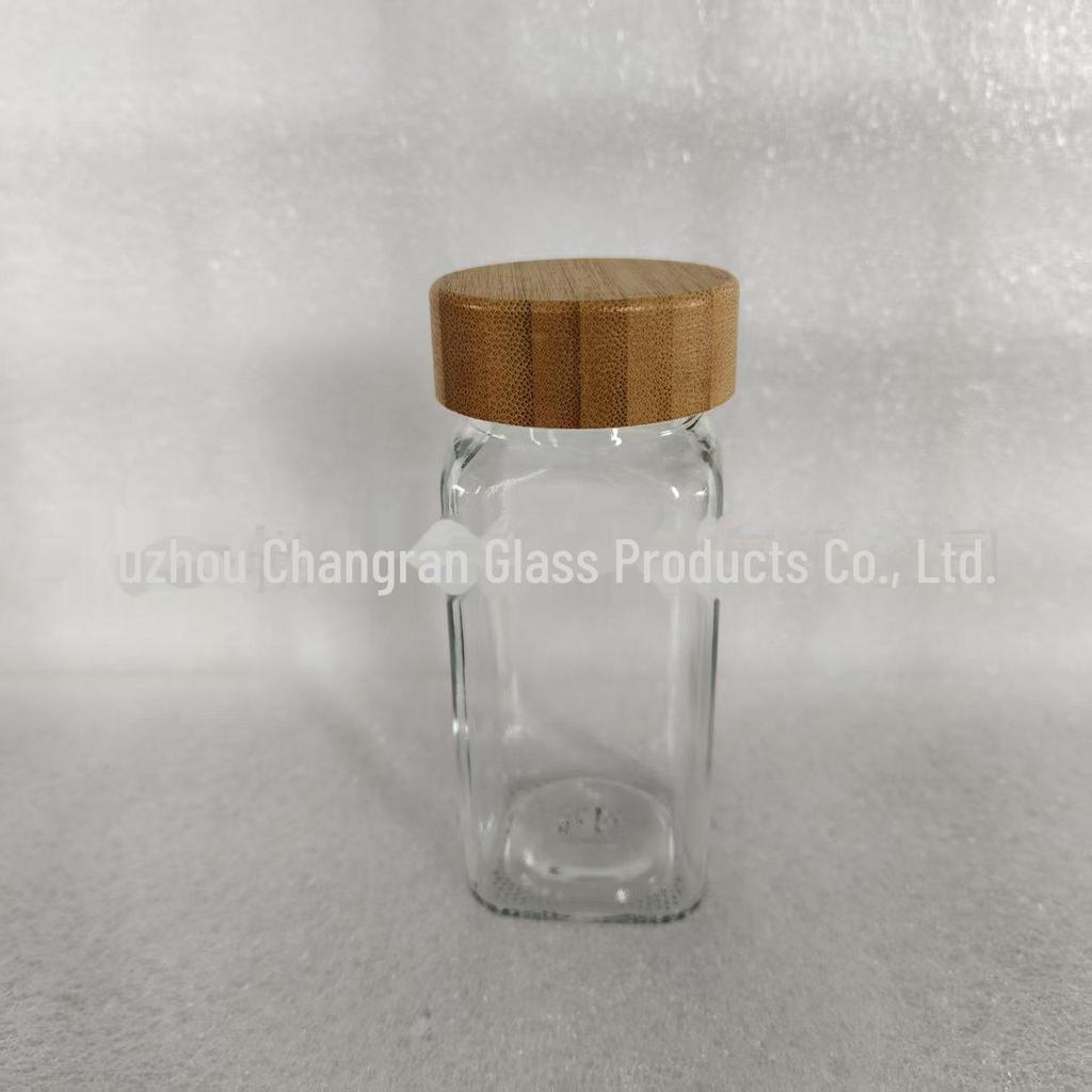 Set of 4 Square Seasoning Bottles: Chili Cumin Storage & BBQ Printing Jars