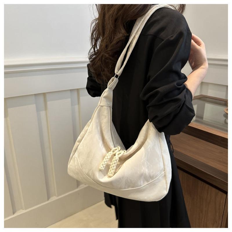 Spring New Women's Bag Fashion Large Capacity Premium Sense Scrub Slack Lazy Wind Shoulder Bag Tote Bag