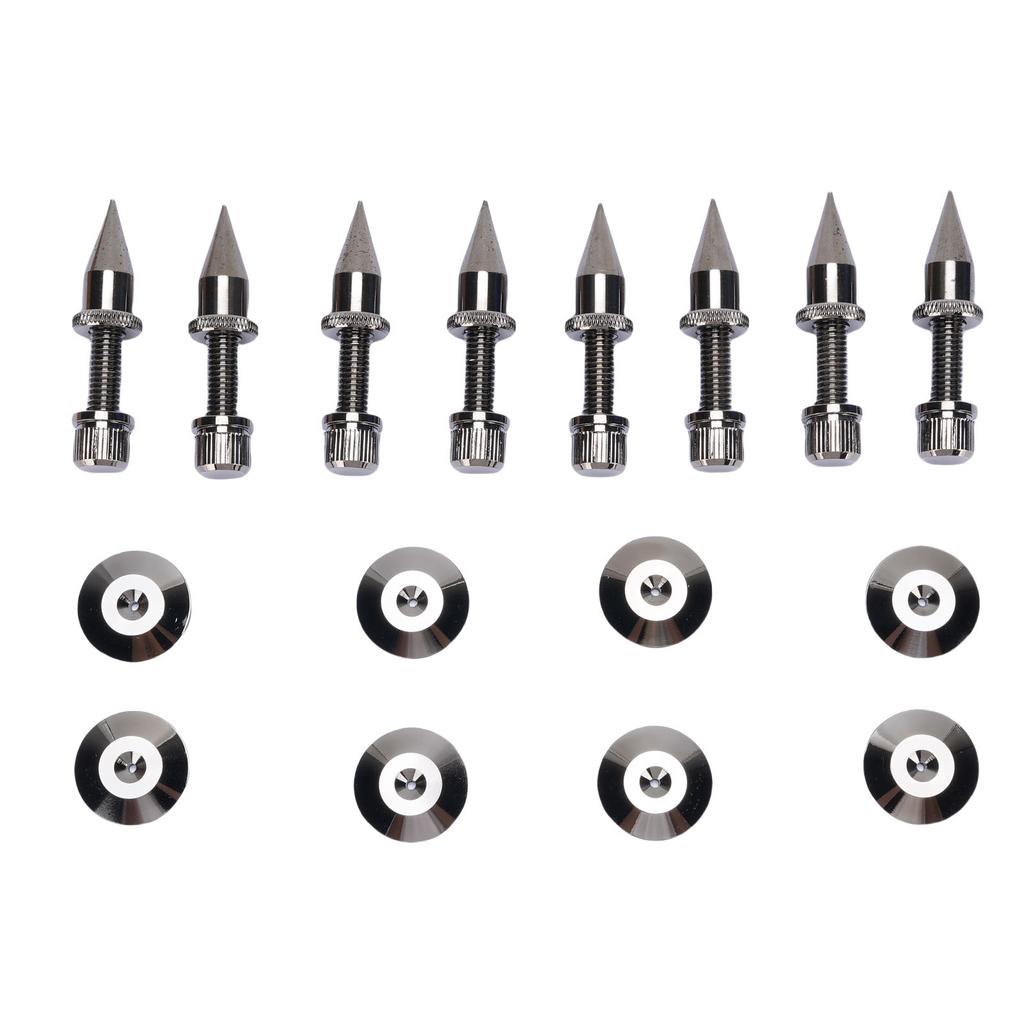8 Pack Speaker Spike Pad Kit Shockproof Adjustable Copper Speaker Isolation Feet Stand for Amplifier CD DVD Player
