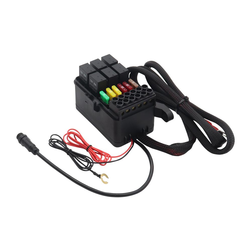 6 Gang Switch Panel Circuit Breaker Control Relay Kit For Car Truck Utv 12V-24V