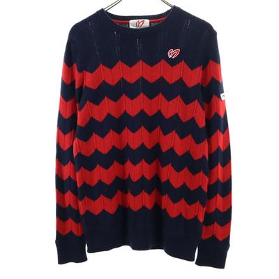 Made In Japan Border Pattern Golf Long Sleeve Wool Sweater Men's Used