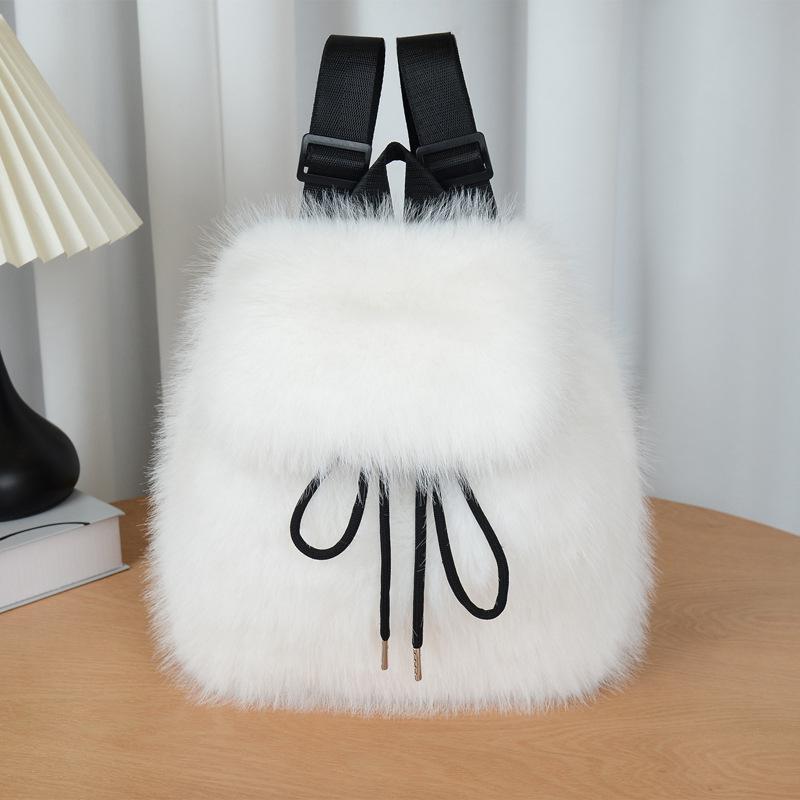 Small Backpack for Women 2026 Autumn and Winter Plush Backpack Women's Premium Imitation Fox Hair Backpack