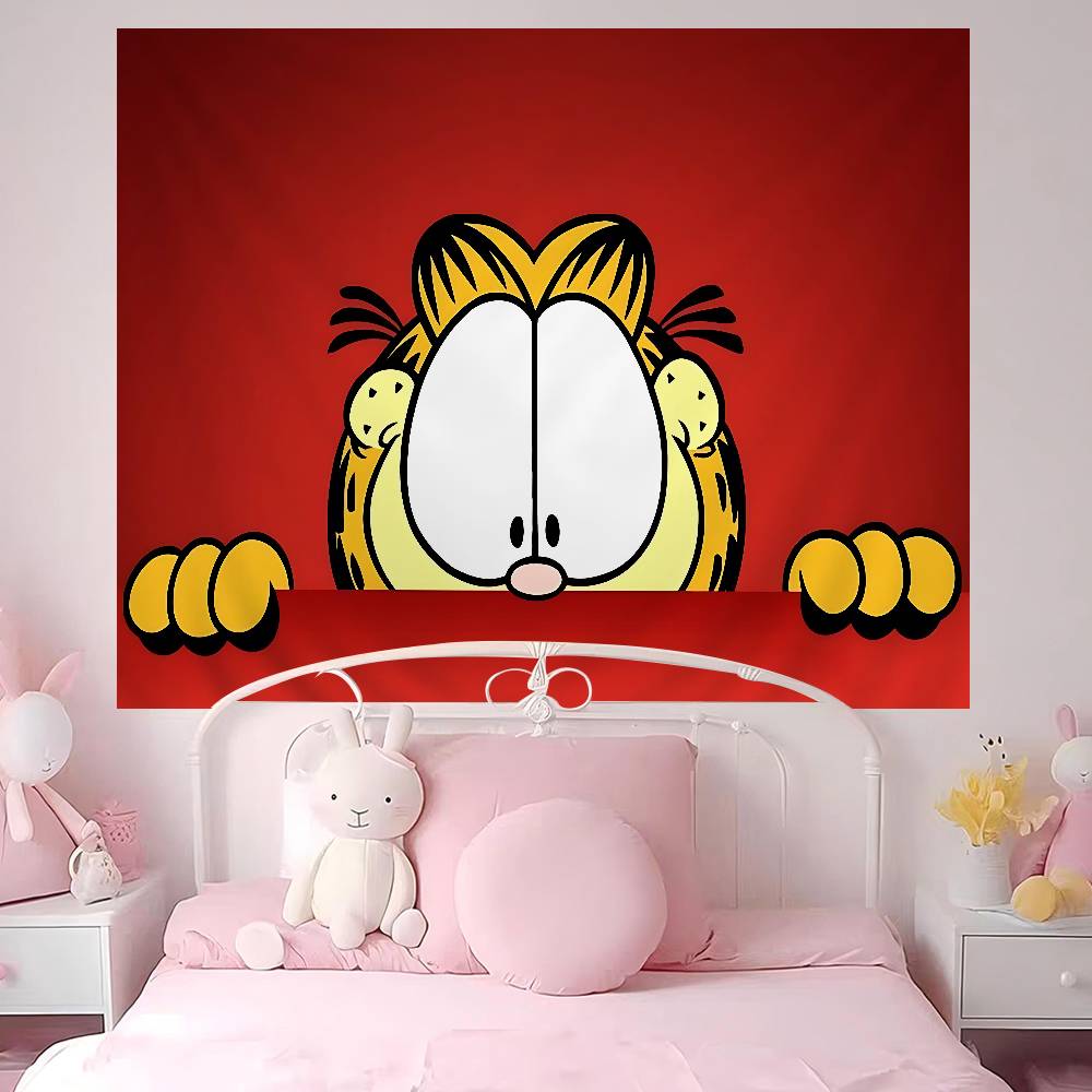 Cartoon Cute Cat GGarfield Colorful Tapestry Wall Hanging Bohemian Wall Tapestries Mandala Wall Hanging Sheets