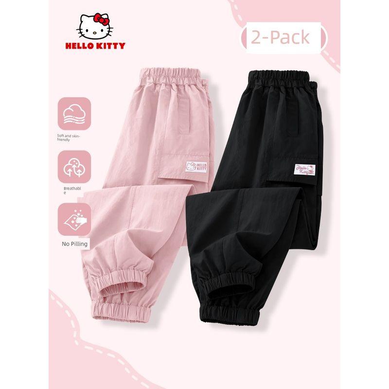 Hello Kitty Girls' Pants Spring and Autumn 2026 New Black Sweatpants Children's Pants Spring Fashion Style