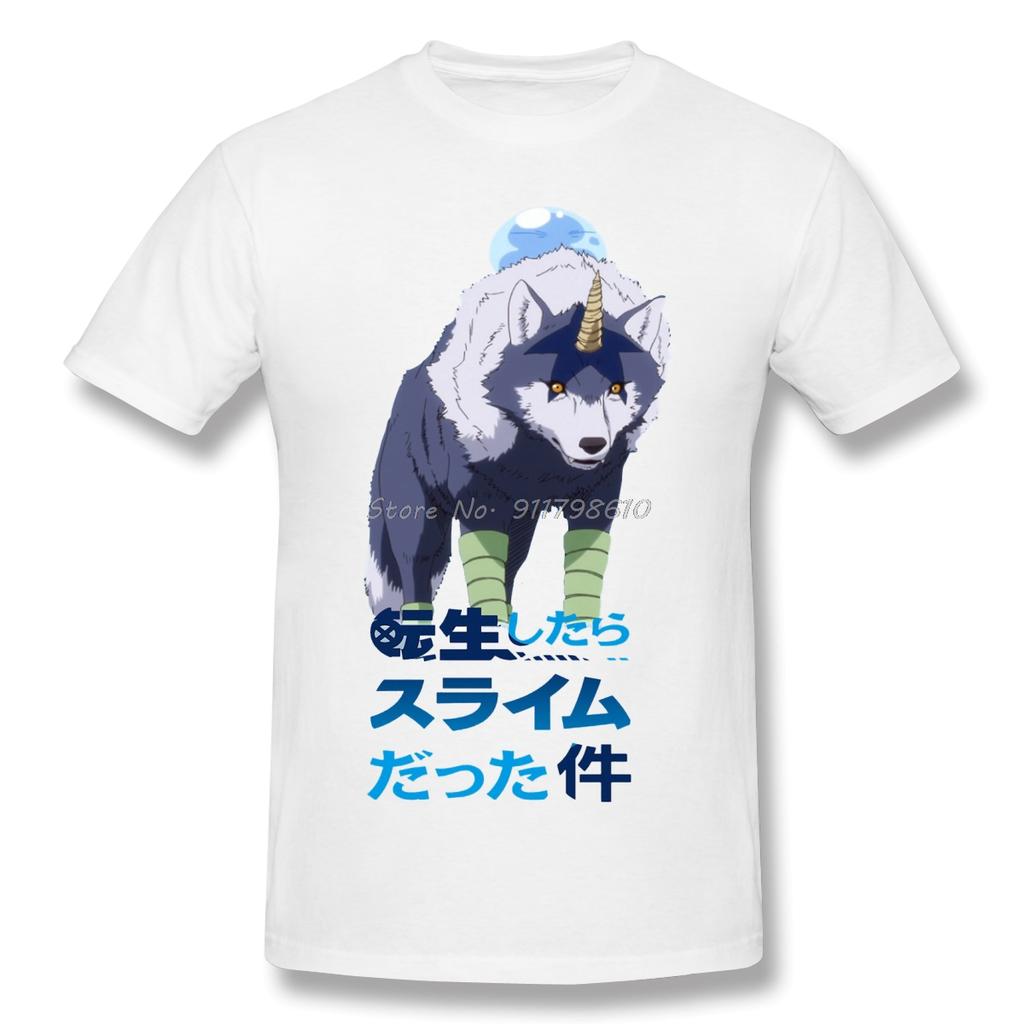 Cotton Rimuru Riding Ranga T-shirt That Time I Got Reincarnated As A Slime Sleeve Short Anime Men Tee Streetwear Harajuku