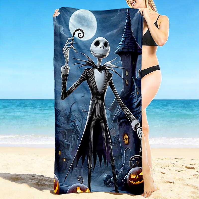 1Pc Nightmare Before Christmas Beach Towel, Quick Dry, Multi-Use for Beach Pool Gym Yoga Home Travel, Christmas, Halloween, Xmas Gift M928694