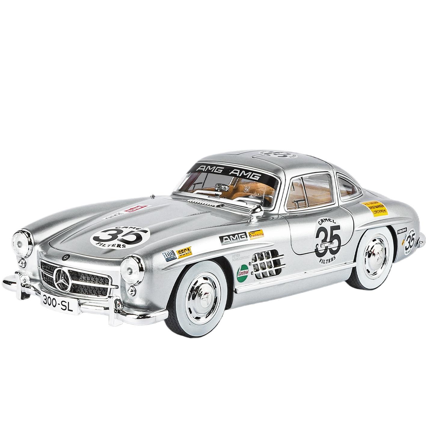 

1/18 Benz 300SL Винтажный сплав Роскошная спортивная модель автомобиля Литой металл Классические ретро автомобили Модель автомобиля Звук и свет Детская игрушка Подарок
