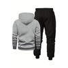 Men's Vacation Style Printed Sportswear and Pants Set, Casual Sportswear Drawstring Pants Set, Autumn and Winter Men's Outdoor 2 Piece Set
