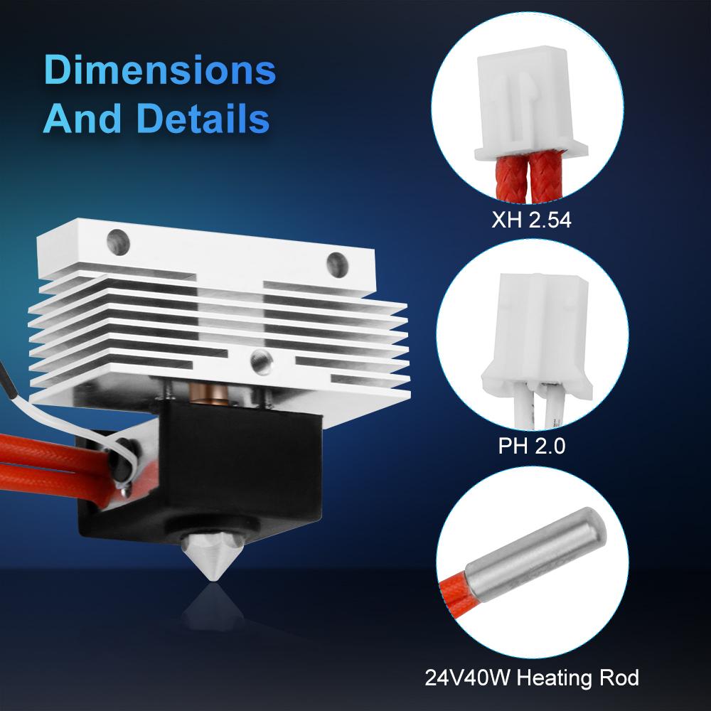 Elegoo Neptune 3 Pro /Plus /Max için Yükseltilmiş Hotend Kiti 24V 40W Seramik Isıtma Plakalı Hot End 3D Yazıcı Parçası Nozul ile Montaj