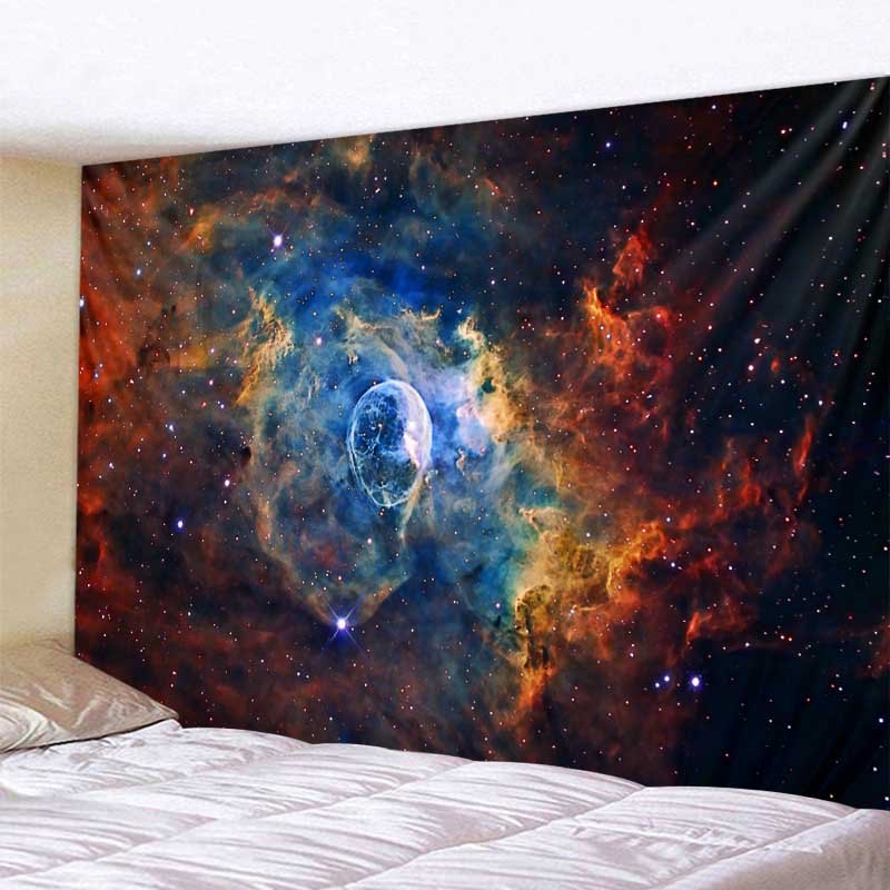 Tapiserie cu cerul de noapte galaxie Tapiserie cu peisaj de peisaj cu cer înstelat de noapte de lună Tapiserie boemă psihedelic pentru sufragerie pentru dormitor
