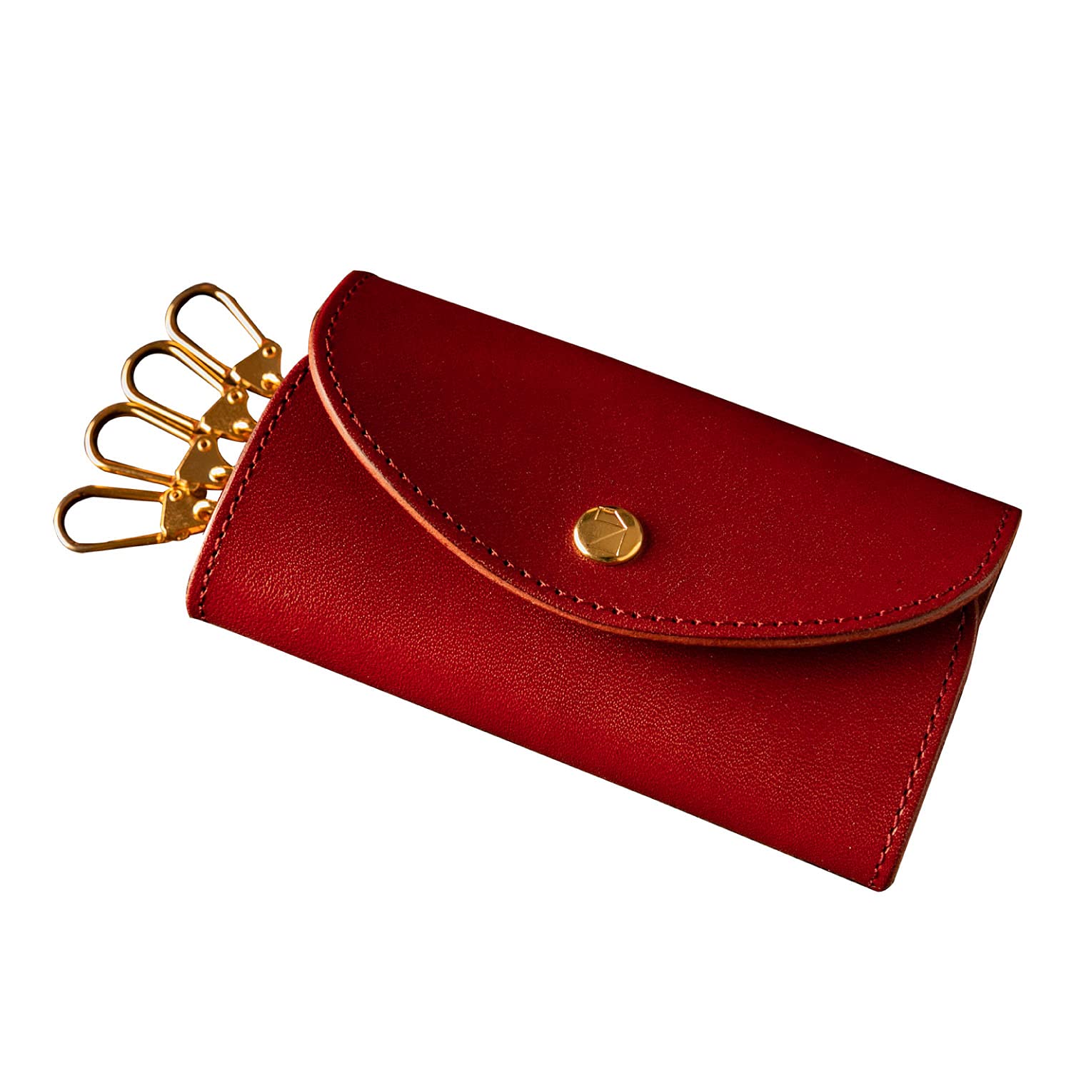 

de Key Case Tochigi Leather Genuine Leather Made in Japan Keychain Real Gold Plated 4 Rows Card Storage Key Wine [Am Mas] KC-026 вина червоного кольору