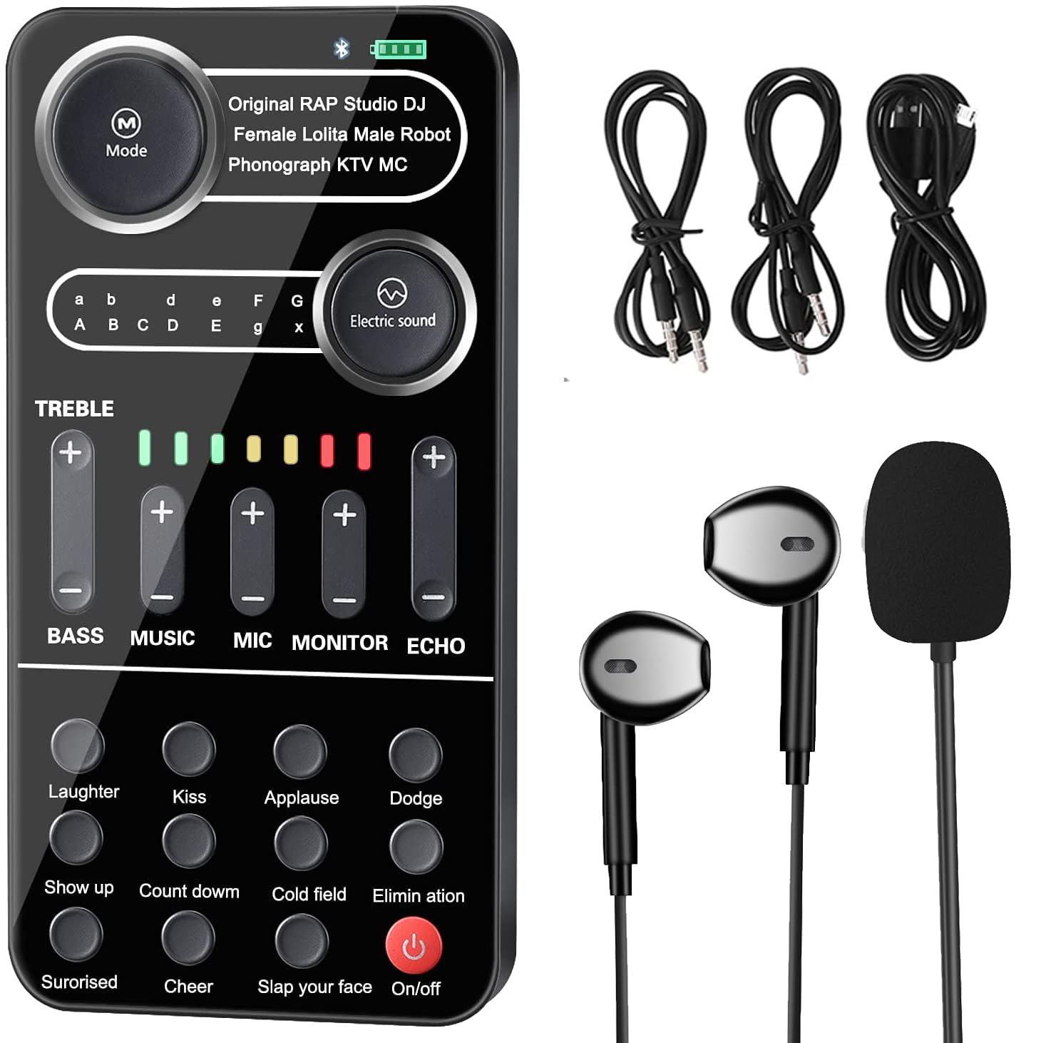 

Изменитель голоса с 4 типами голоса: Мужской, Лолита, Детский и Роботизированный голоса, Совместимые с iPhone, iPad, Смартфонами, Игровыми консолями и ПК, Вживую