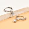 Simple Gold Color Stainless Steel Floral Sweet Earrings Temperament Simple Inlaid Zircon for Women Wedding Jewelry Accessories