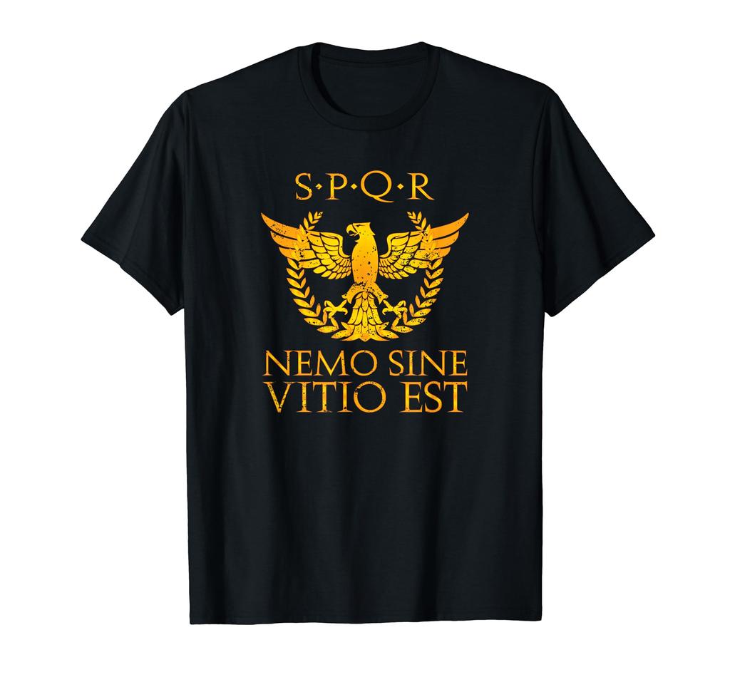 Nemo Sine Vitio Est T-Shirt SPQR Seneca Quote Stoic Tee