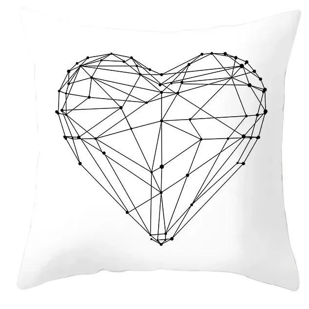 45*45cm Black and White Cushion Cover Waist Pillowcase Nordic Geometric Throw Pillow Sofa Bedroom Pillowslip Car Home Decor