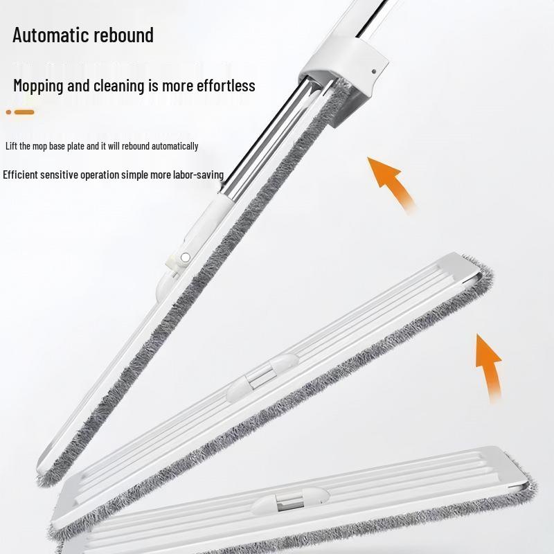Hands-Free Flat Mop for Wet & Dry Use - Effortless Cleaning & Water Absorption.