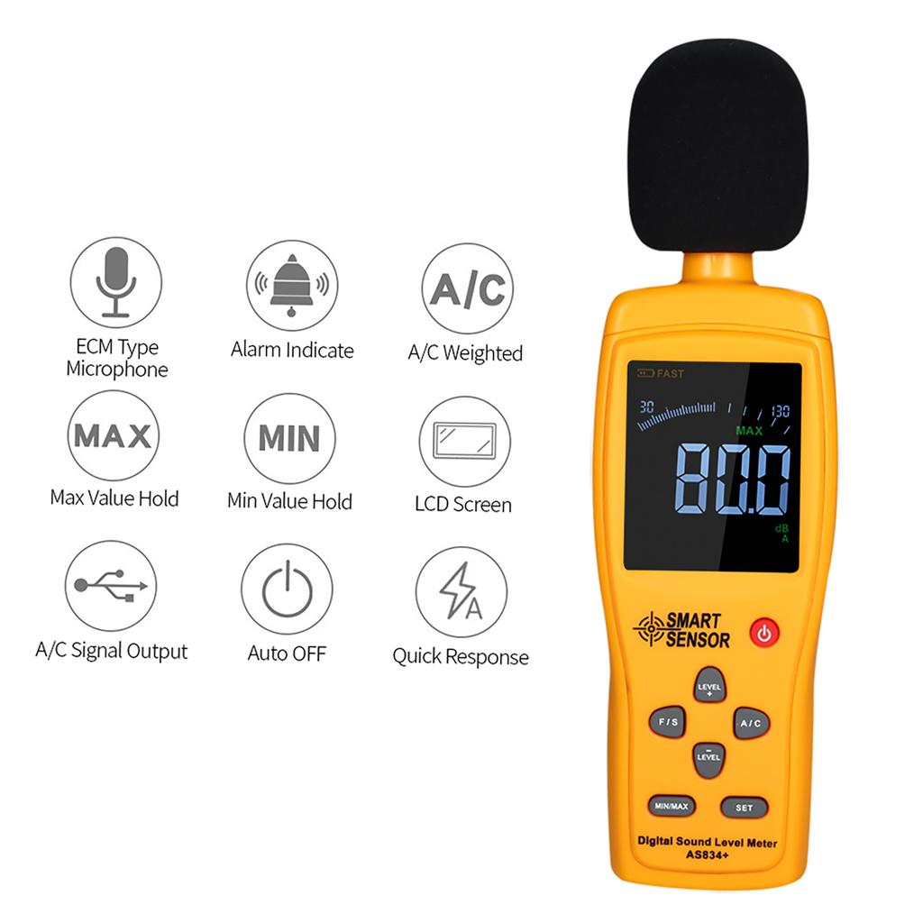 Digital Sound Level Meter Digital Noisemeter LCD Sound Level Meter 30 130dB Noise Volume Measuring Instrument Decibel