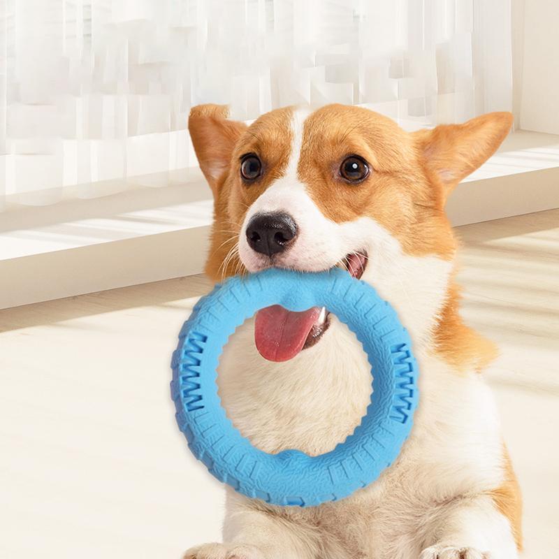 Durable Pet Flying Disk Training Ring Puller Anti-Bite Safety Silicone Outdoor Floating Indestructible Dog Toy Puppy Accessories