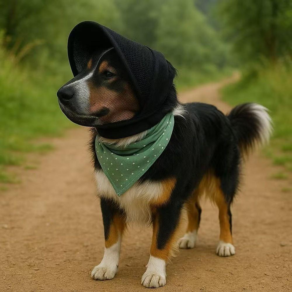 Ohrenschützer Hund Kopfbedeckung Atmungsaktives Netz Haustier Kopfbedeckung Haustierbedarf Hund Bisshemmend Wandern
