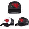 Cotton Embroidered Letter Mesh Cap With Adjustable Fit For Men And Women