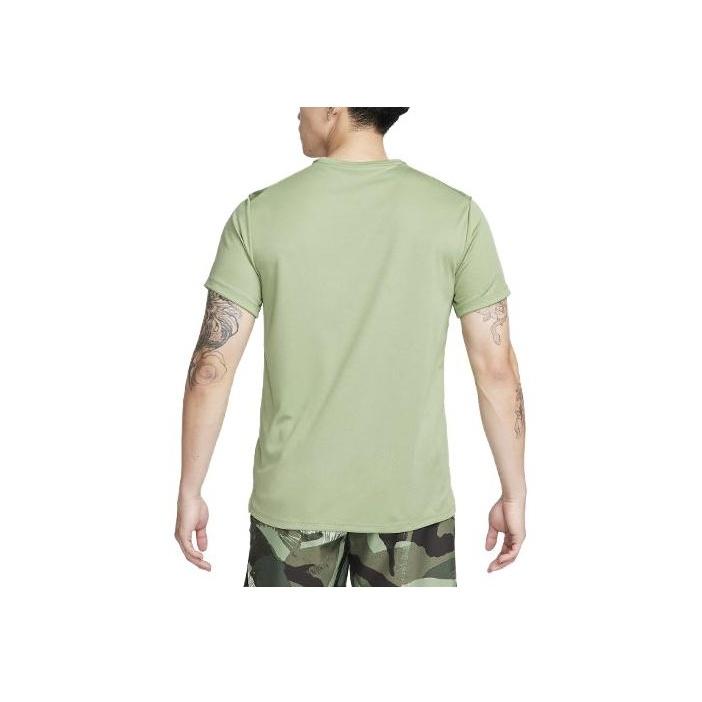 Nike Miler Large Logo Print Round Neck Short Sleeve T-Shirt Men T-Shirts Oil-Green FN8517-386