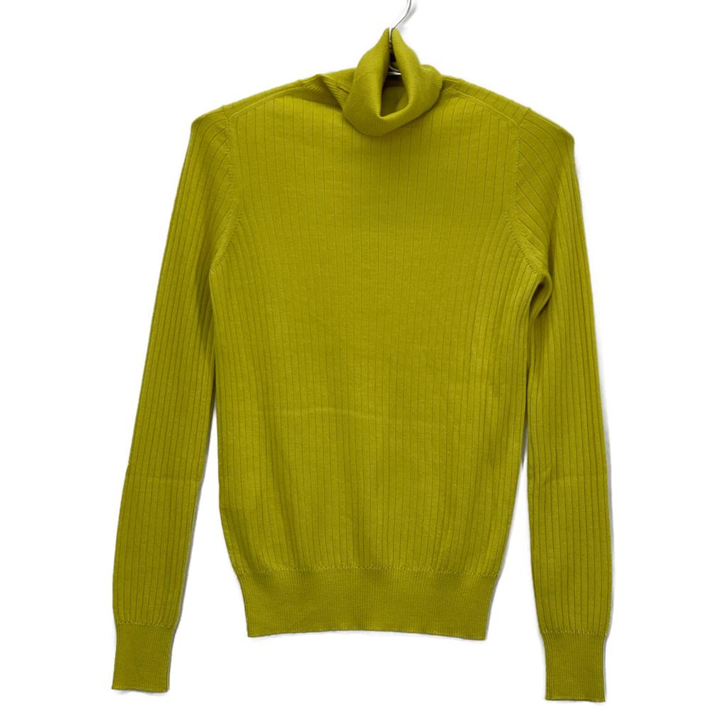 DRAWER Yellow Cashmere Silk Turtleneck Ribbed Knit Top Tops 2 yellowUsed