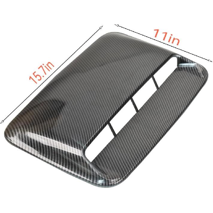Car Air Flow Decorative,Hood Air Vents For Car,Intake Hood Scoop Turbo Bonnet Vent Cover,More Sticky (Carbon Friber Black)